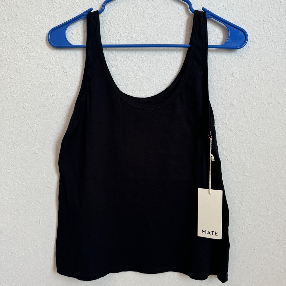 NWT size L Black Sleeveless Scoop Neck Tank Top - MATE the Label